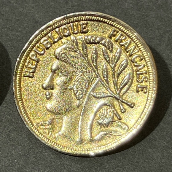 Vintage Lady France Francaise Republique Coin Earrings Pierced - Picture 5 of 8